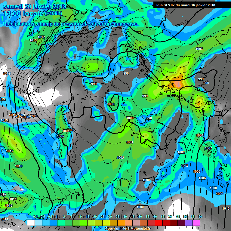 Modele GFS - Carte prvisions 