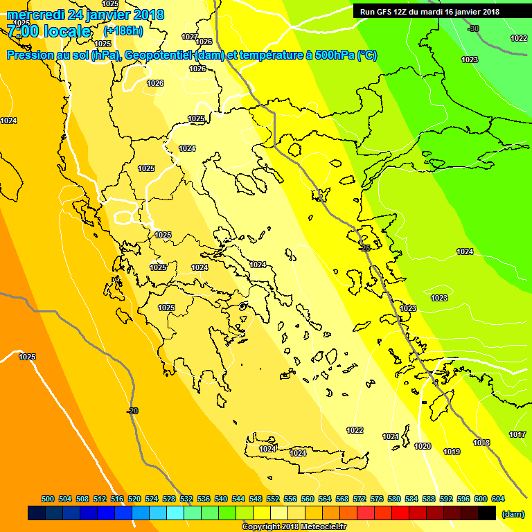 Modele GFS - Carte prvisions 