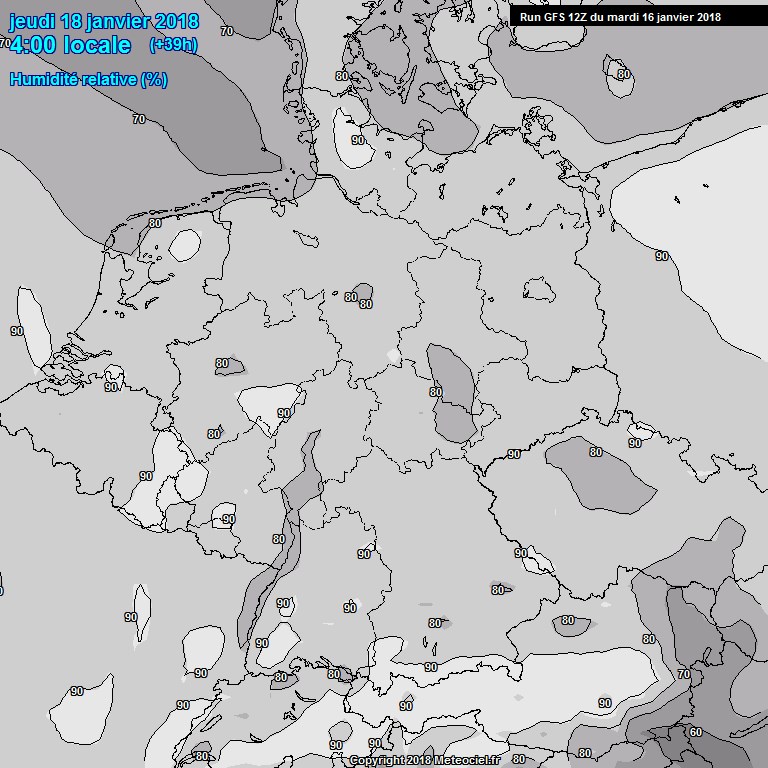 Modele GFS - Carte prvisions 