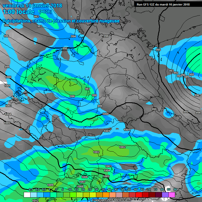 Modele GFS - Carte prvisions 