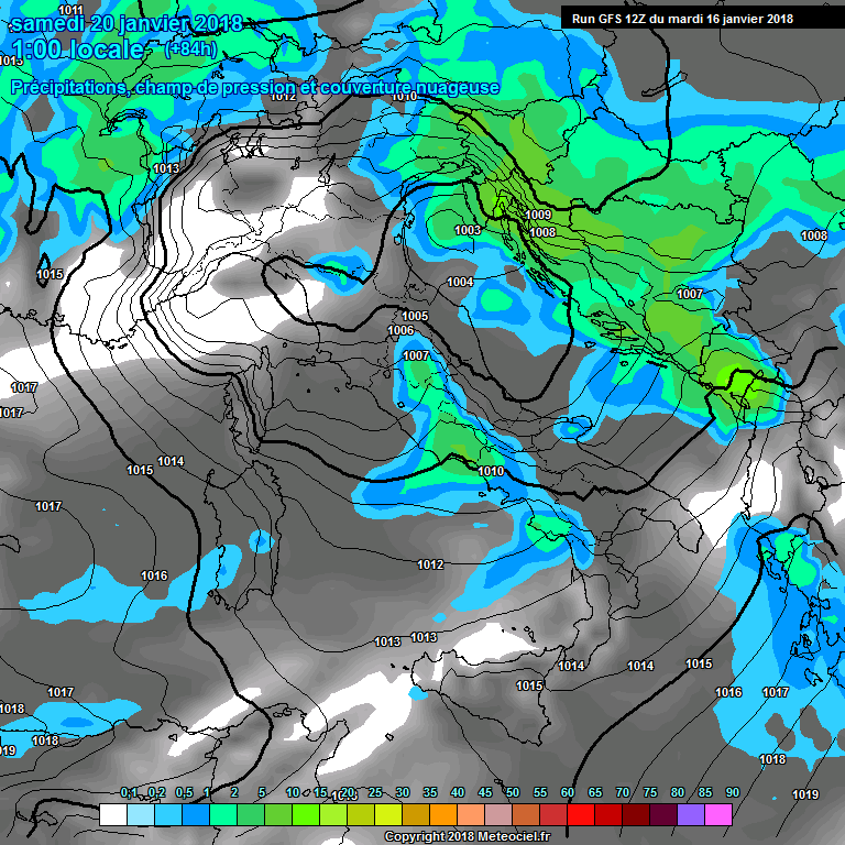 Modele GFS - Carte prvisions 