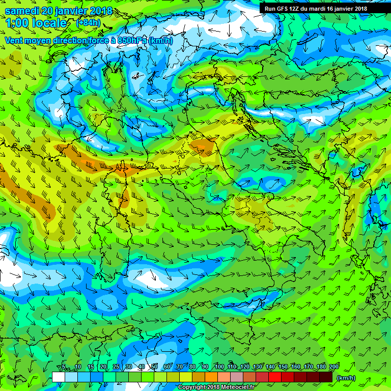 Modele GFS - Carte prvisions 