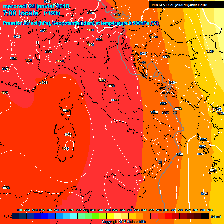 Modele GFS - Carte prvisions 