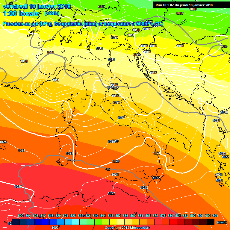 Modele GFS - Carte prvisions 