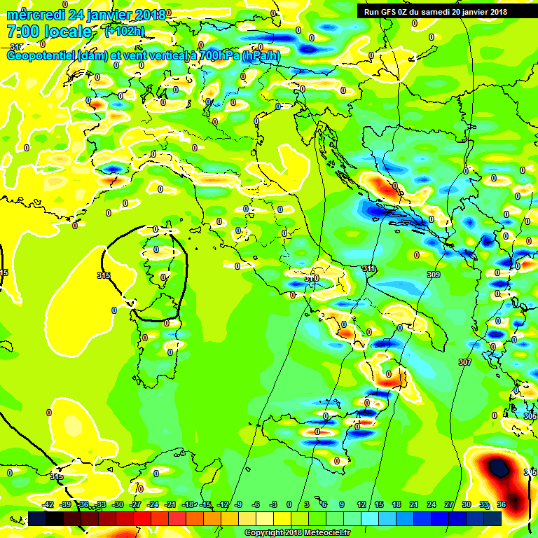 Modele GFS - Carte prvisions 