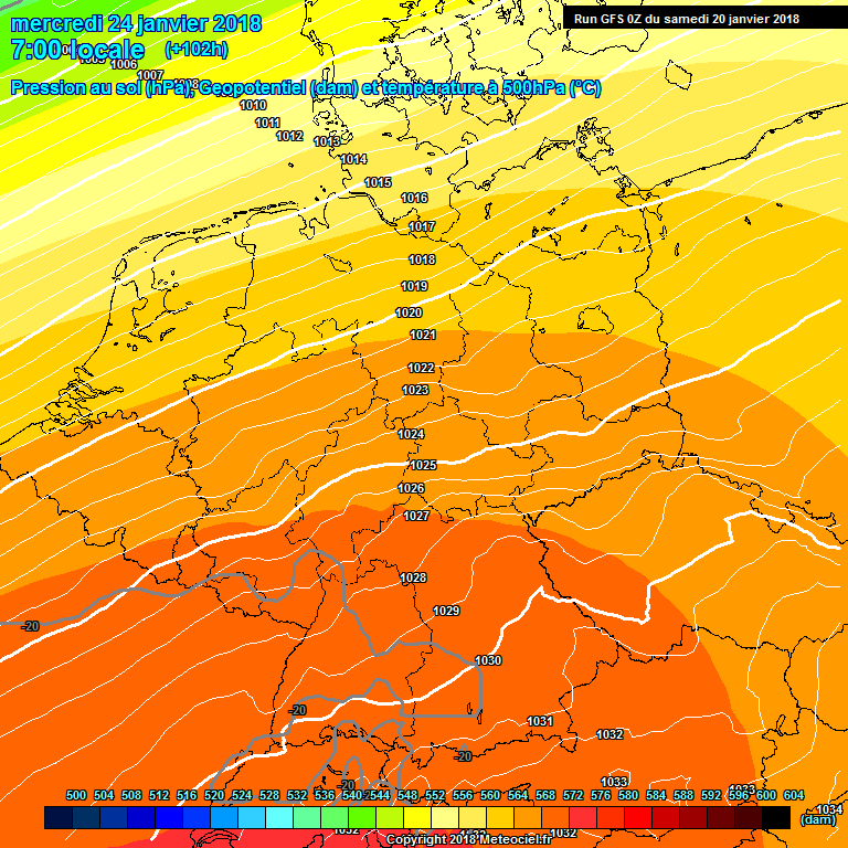 Modele GFS - Carte prvisions 