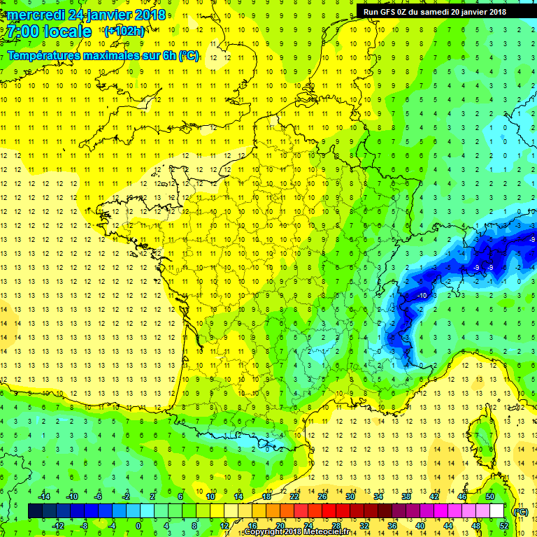 Modele GFS - Carte prvisions 