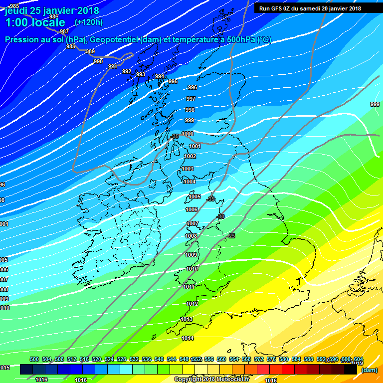 Modele GFS - Carte prvisions 