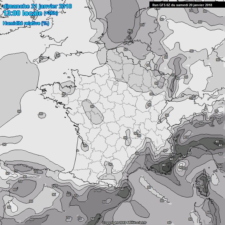 Modele GFS - Carte prvisions 