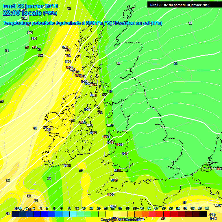 Modele GFS - Carte prvisions 