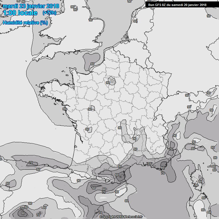 Modele GFS - Carte prvisions 