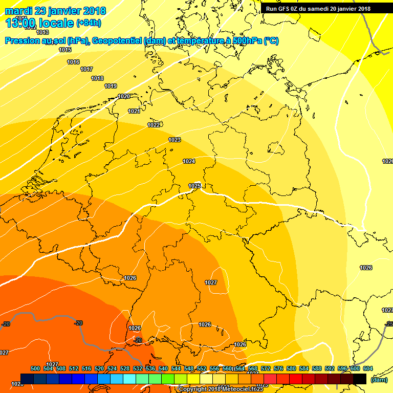 Modele GFS - Carte prvisions 