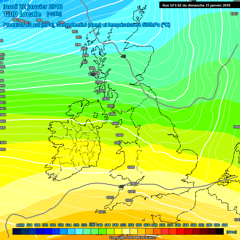 Modele GFS - Carte prvisions 