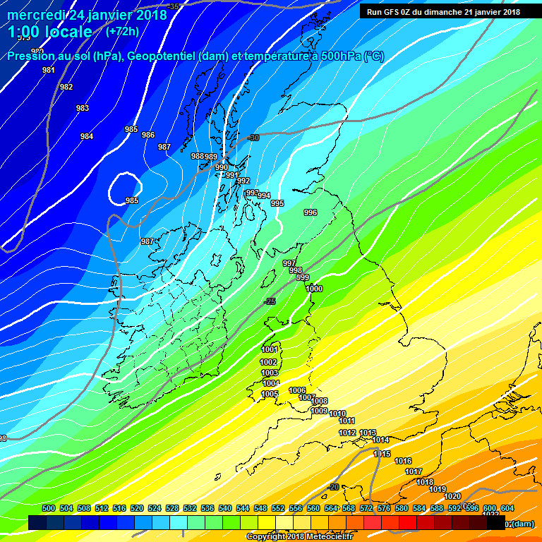 Modele GFS - Carte prvisions 