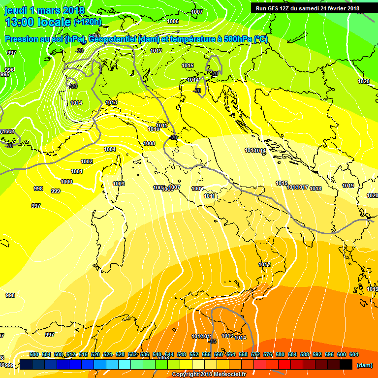 Modele GFS - Carte prvisions 