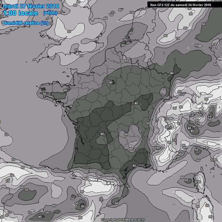 Modele GFS - Carte prvisions 