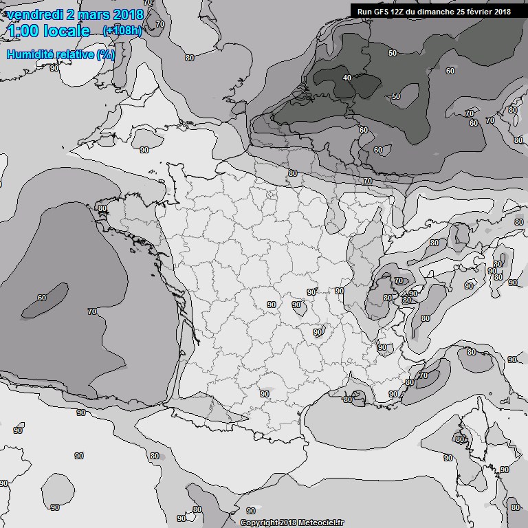 Modele GFS - Carte prvisions 