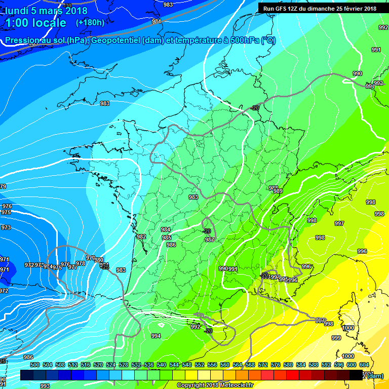 Modele GFS - Carte prvisions 