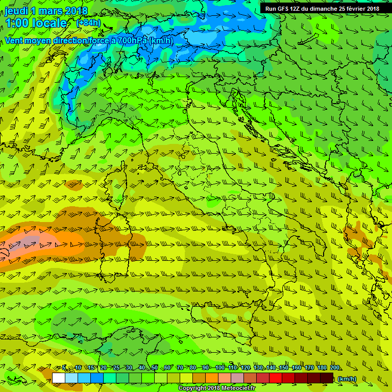 Modele GFS - Carte prvisions 