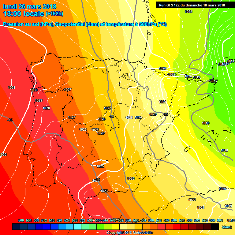 Modele GFS - Carte prvisions 