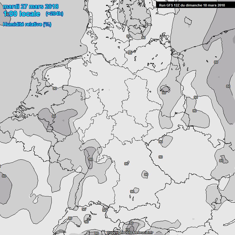 Modele GFS - Carte prvisions 