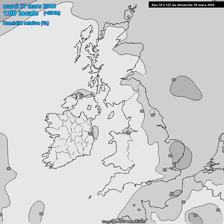 Modele GFS - Carte prvisions 