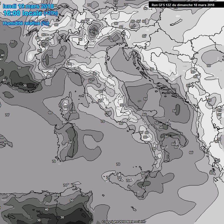 Modele GFS - Carte prvisions 