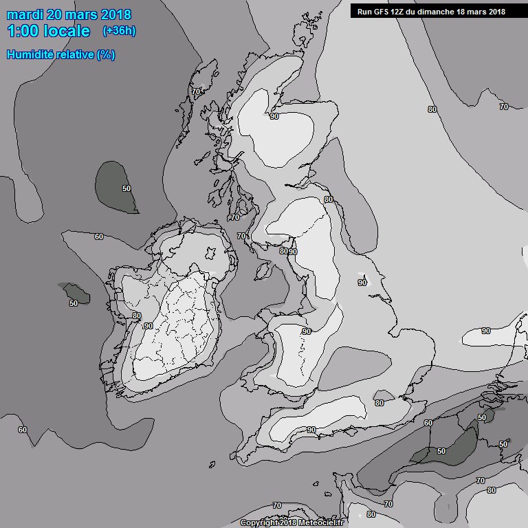 Modele GFS - Carte prvisions 