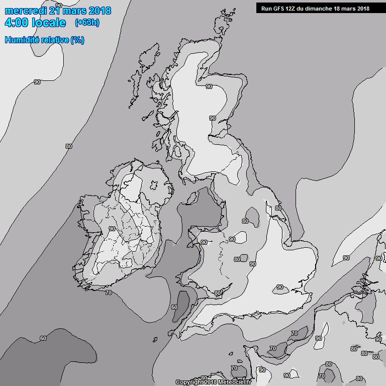 Modele GFS - Carte prvisions 