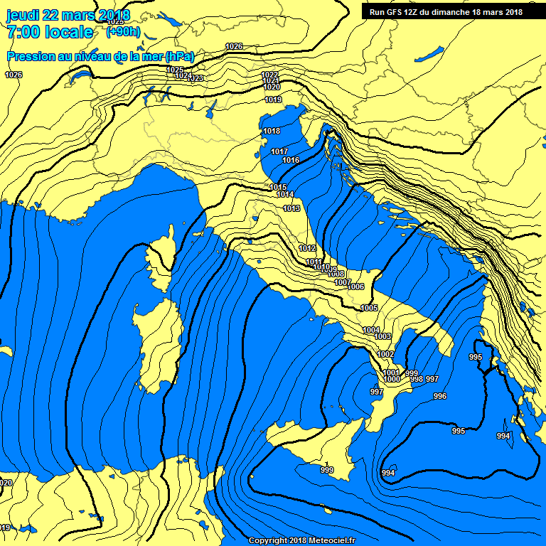 Modele GFS - Carte prvisions 