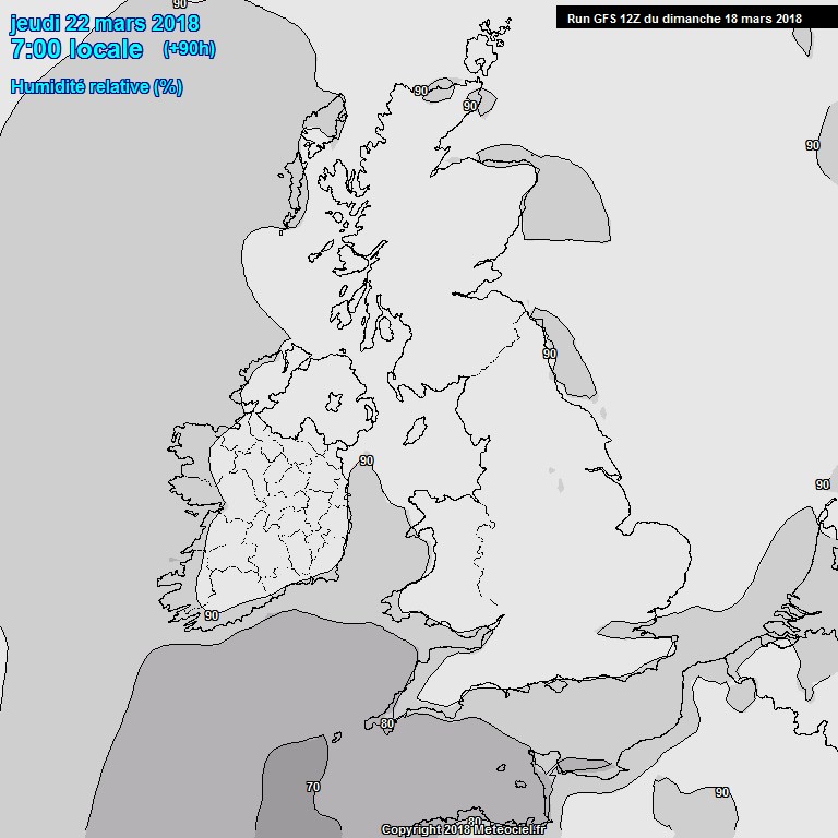 Modele GFS - Carte prvisions 