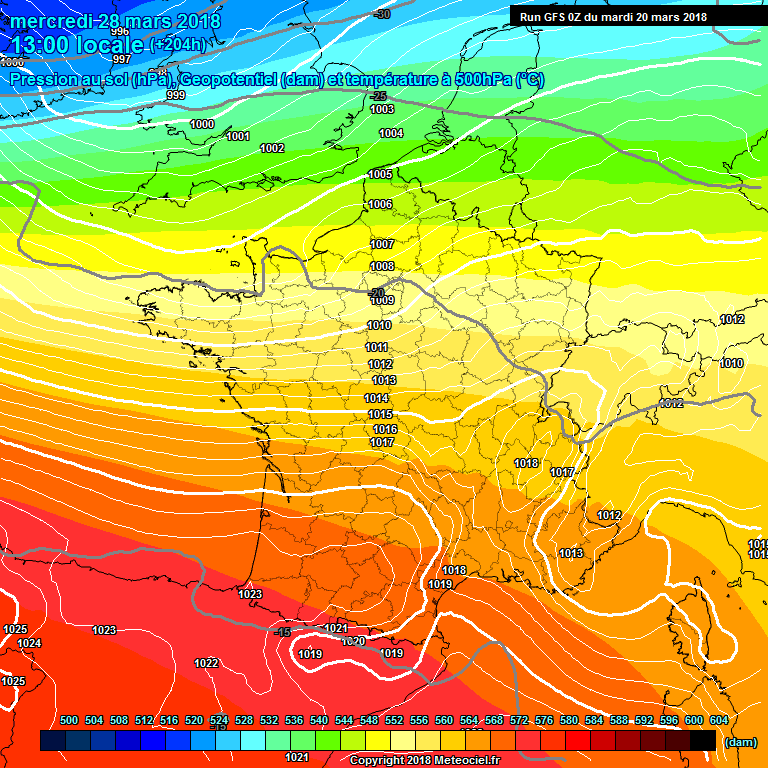 Modele GFS - Carte prvisions 