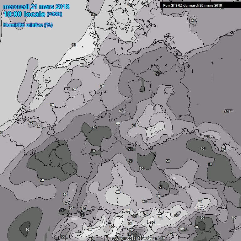 Modele GFS - Carte prvisions 