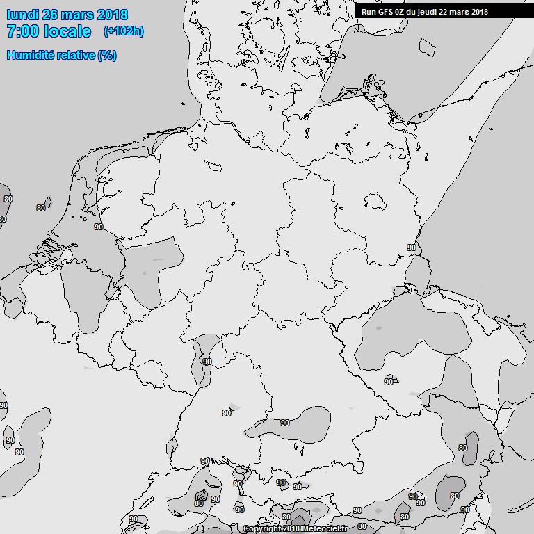 Modele GFS - Carte prvisions 