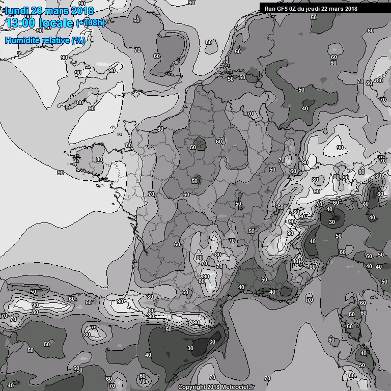 Modele GFS - Carte prvisions 