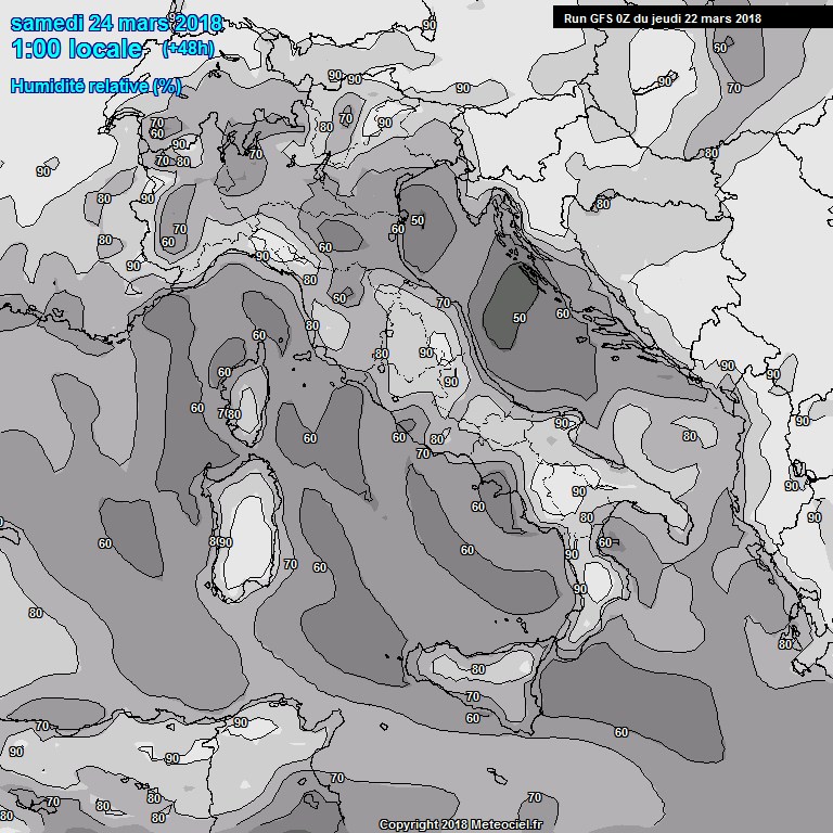 Modele GFS - Carte prvisions 