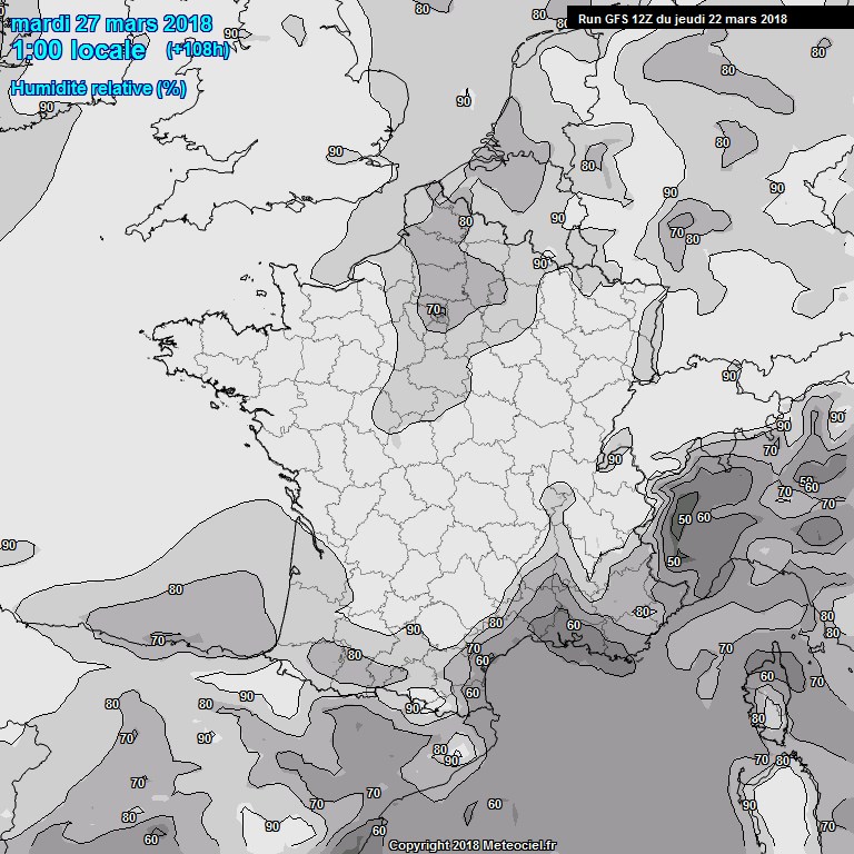 Modele GFS - Carte prvisions 