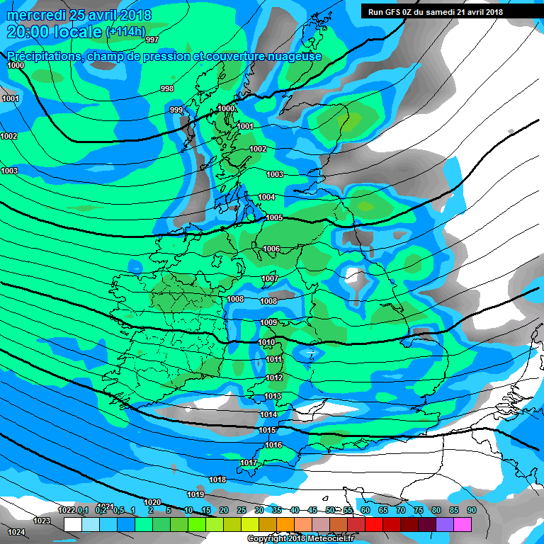 Modele GFS - Carte prvisions 