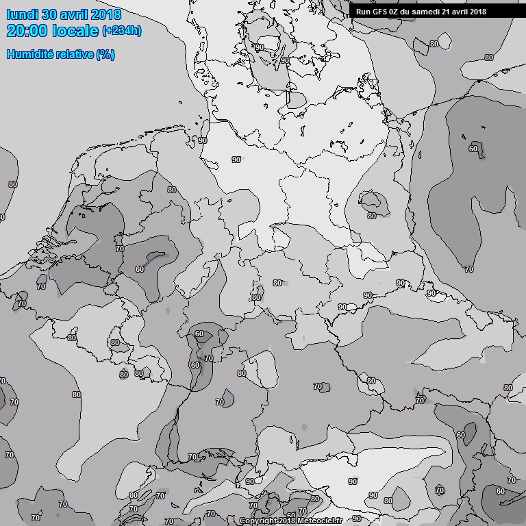 Modele GFS - Carte prvisions 