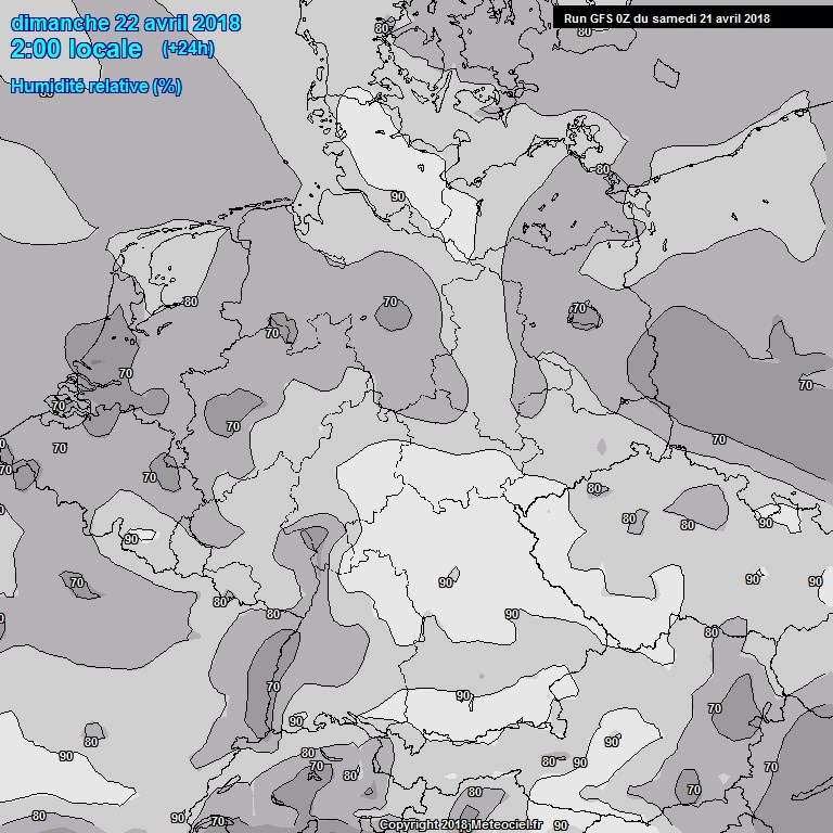 Modele GFS - Carte prvisions 