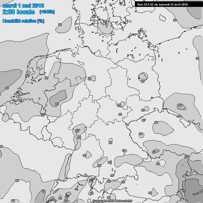 Modele GFS - Carte prvisions 