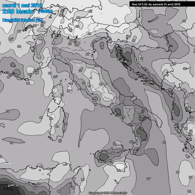 Modele GFS - Carte prvisions 