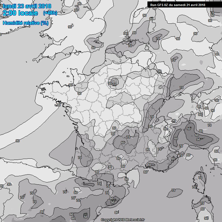 Modele GFS - Carte prvisions 