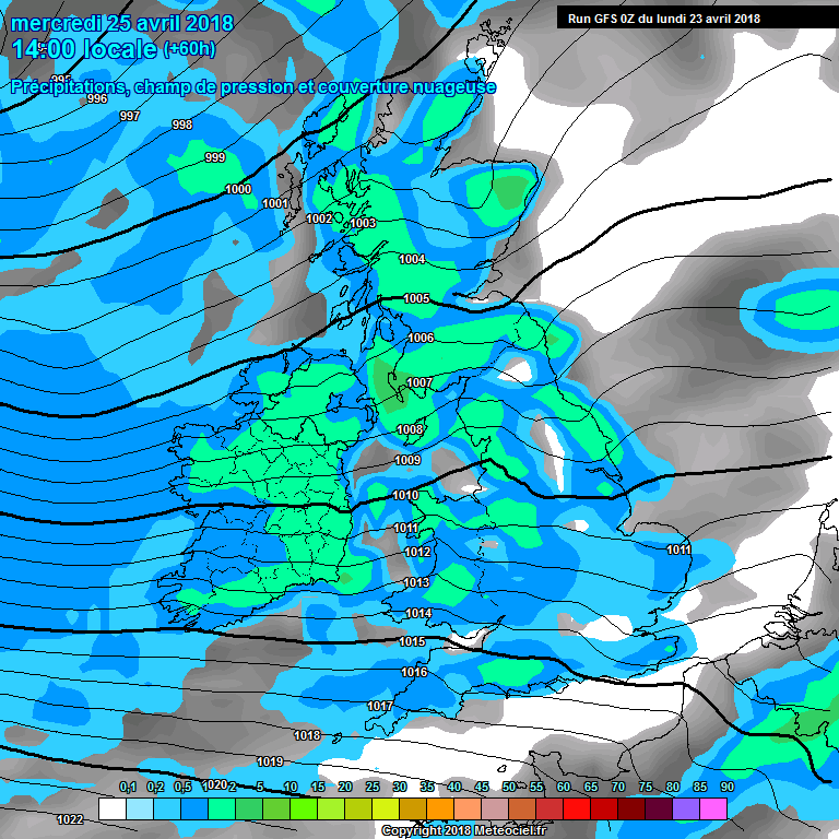 Modele GFS - Carte prvisions 