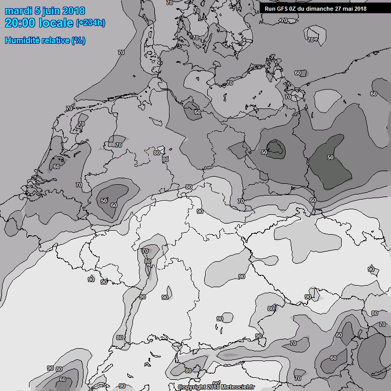 Modele GFS - Carte prvisions 