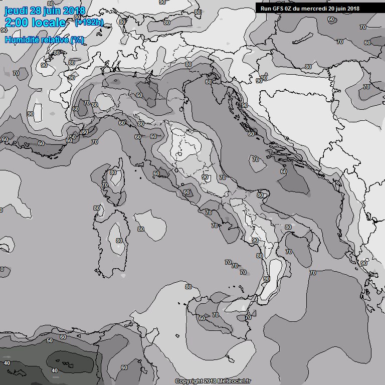 Modele GFS - Carte prvisions 