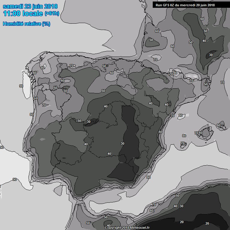 Modele GFS - Carte prvisions 