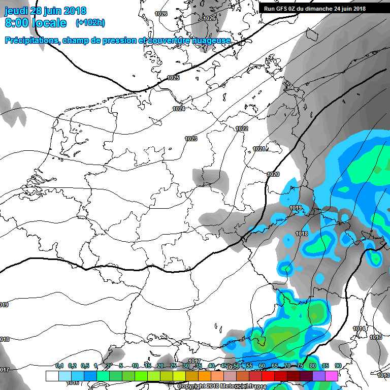 Modele GFS - Carte prvisions 