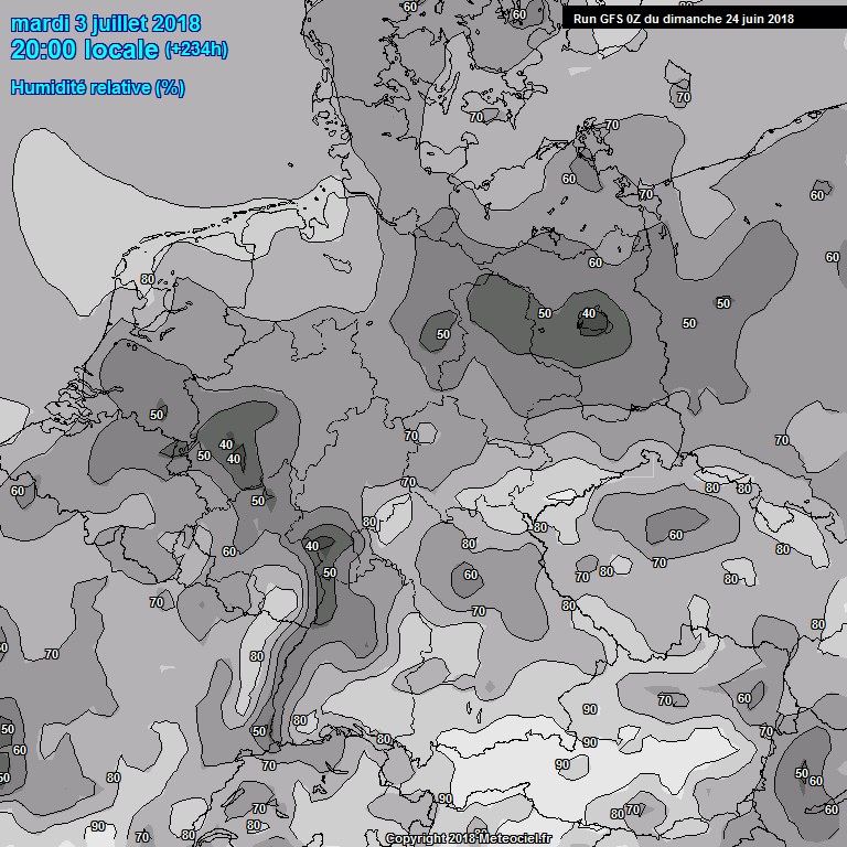 Modele GFS - Carte prvisions 