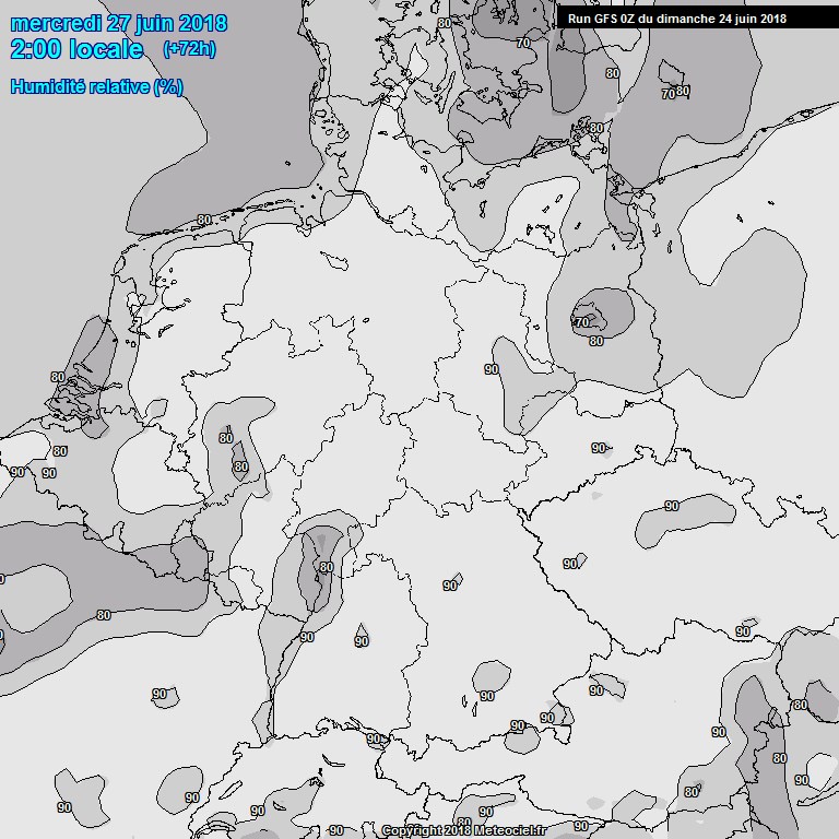 Modele GFS - Carte prvisions 